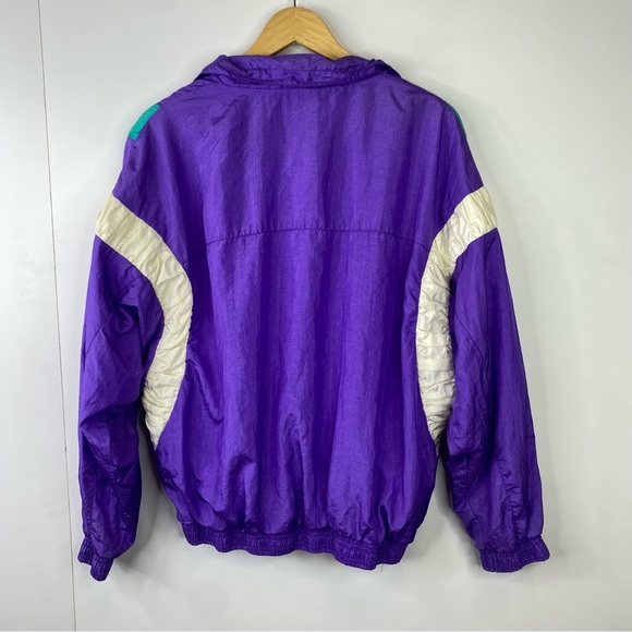 Vintage Second Wind 80's Youth 12-14 Jacket Windbreaker Purple Blue - Picture 4 of 4